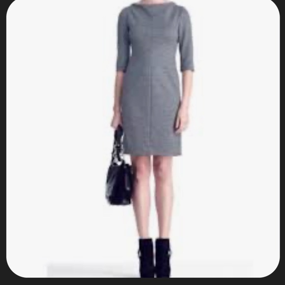 DIANE VON FURSTENBERG Side Zip, Hi-Neck, 1/2 Sleeve, Wool Blend Dress - Picture 1 of 5